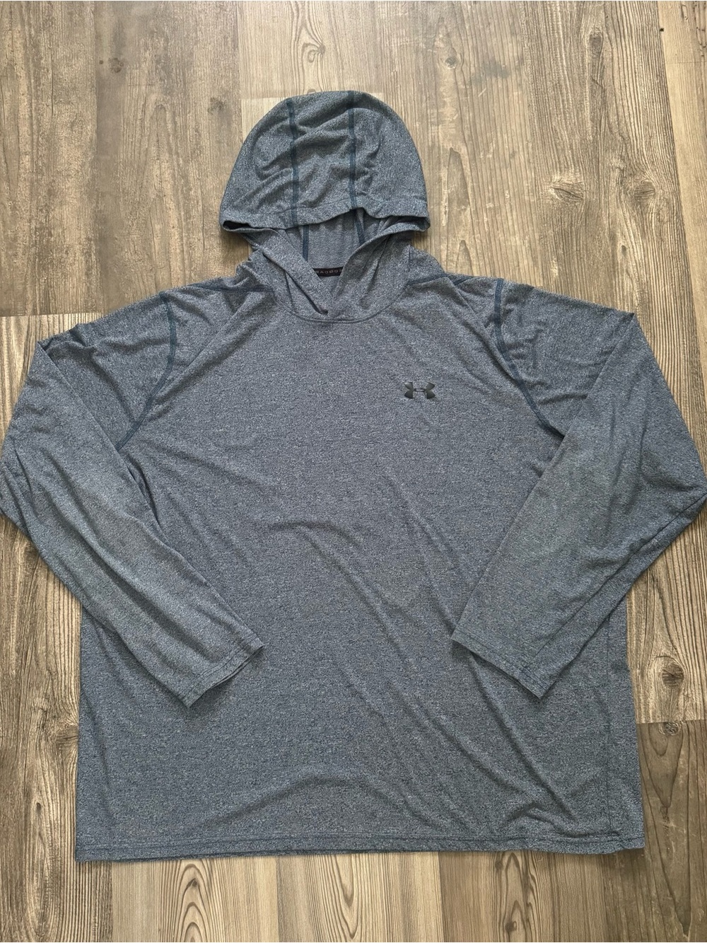 Under Armour Men’s Navy Blue Heathered Hooded Performance Shirt